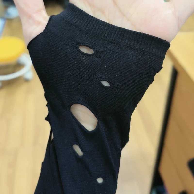 유니섹스 고딕 블랙 장갑 섹시한 핑거리스 롱 장갑 여성용 남성용 속이 빈 장갑 장갑 Clubwear Dance Cosplay Accessories