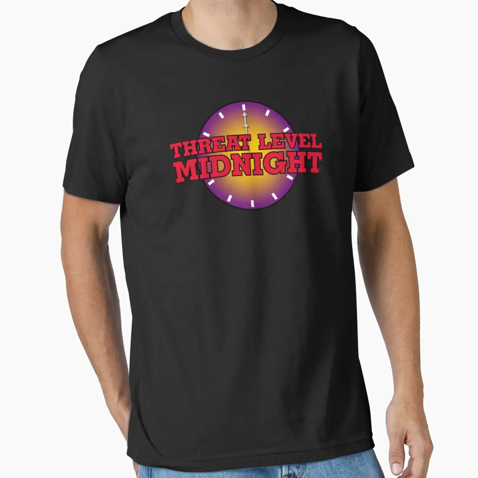 Threat Level Midnight Variant designed and sold by huckblade vintage Washed Breathable Soft Top For Everyday Wear graphic homme