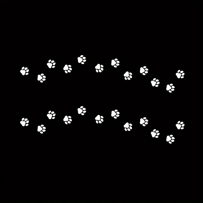2Pcs/set Cat & Dog Paw Print Vinyl Sticker Waterproof Self-Adhesive Decal for Car Rearview Mirror