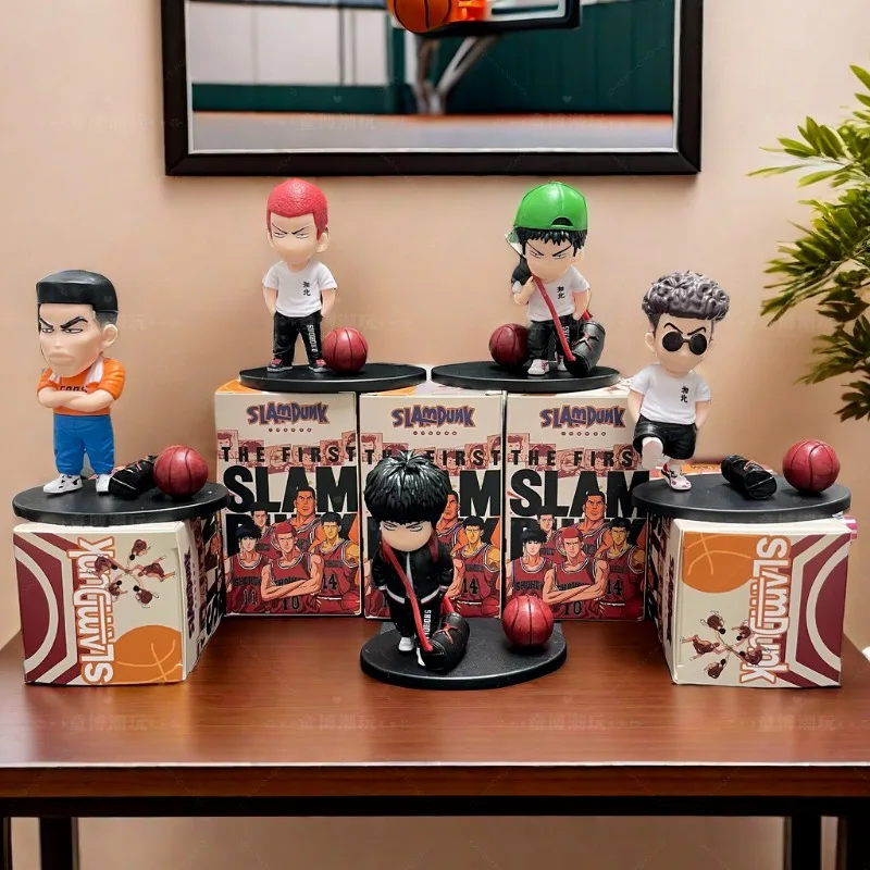 Slam Dunk dibujos animados lindo Hanamichi Sakuragi Rukawa Kaede figura caja ciega personalidad coche modelo de escritorio ornamento caja de regalo sorpresa