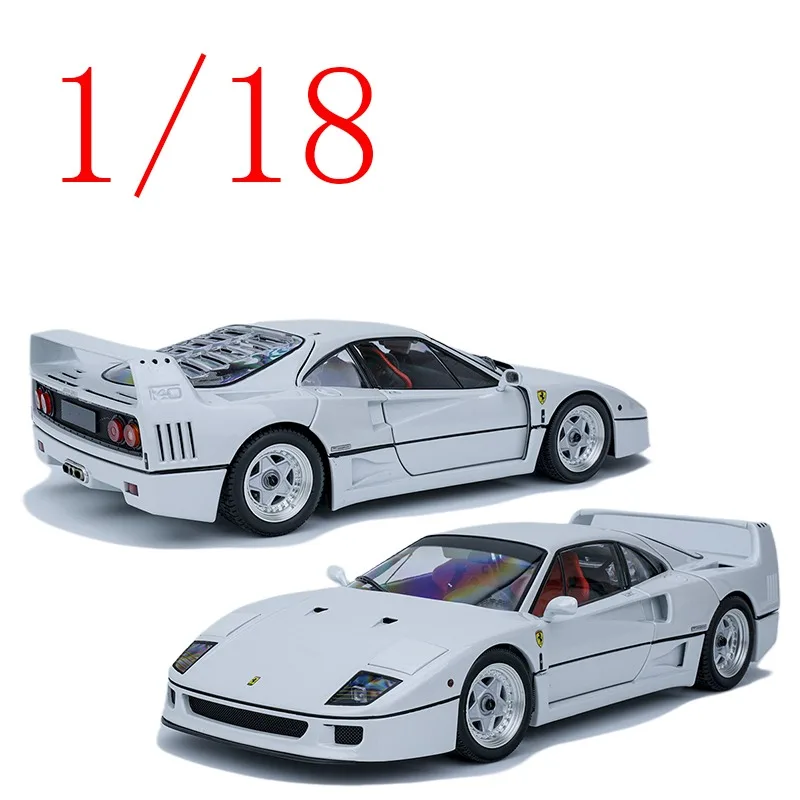 

KYOSHO Diecast 1/18 Scale Ferrari Alloy Model Cars Ferrari F40 White Play Vehicles Toys for Boys Gift Original Box