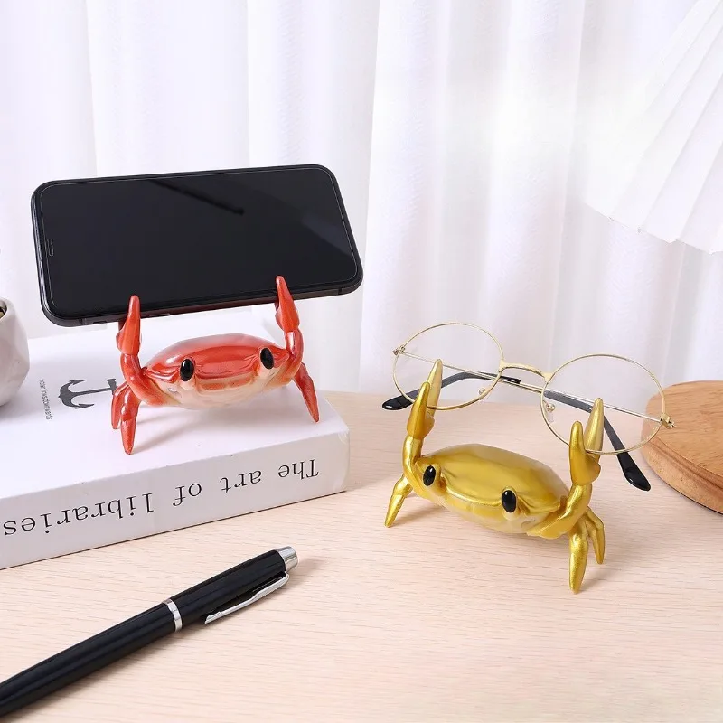 Weightlifting Phone Stand Desktop Lazy Person Crab Pen Holder Creative and Personalized Gift Ornament Drama Chasing Artifact