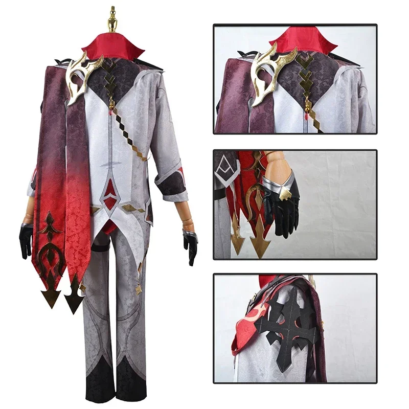 Genshin Impact Tartaglia Cosplay Costume pour Homme, Vêtements, Pantalon, Perruque, Uniforme, Jeu, Halloween