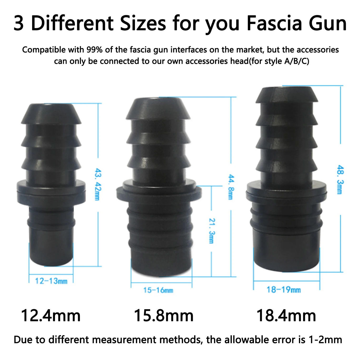 Claw Shape Silicone Fascia Gun Massage Head, Massagem Muscular de Corpo Inteiro, 3 Tamanhos de Conectores, 12-13mm, 15-16mm, 18-19mm, 1 Pc