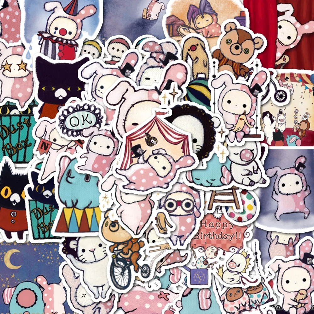 40pcs Animal Circus Stickers Can Be Used For Decoration Such As Thermos Cups,Wall Refrigerators,Computer Mirrors, Envelopes, Etc