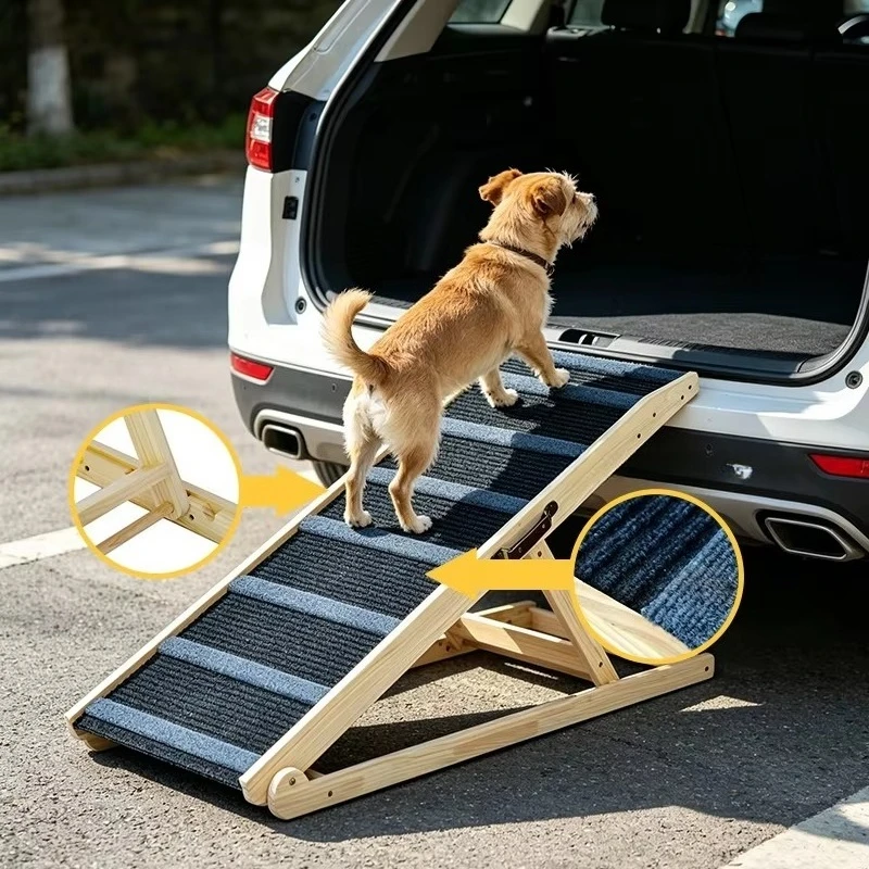 Foldable dog ramp pet stair climbing appliance, suitable for beds and sofas, non-slip ladder, suitable for cats, small and large