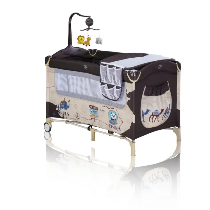 The cheapest travel baby play pen with play entry and diaper changing table rack