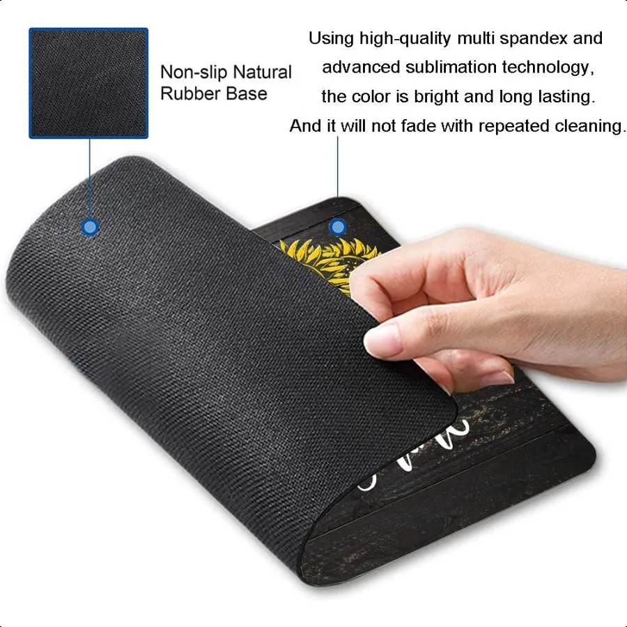 Suower 'You Are My Sunshine' Tappetino per mouse da gioco in legno nero Tappetino per mouse per laptop da ufficio con base in gomma antiscivolo quadrata impermeabile