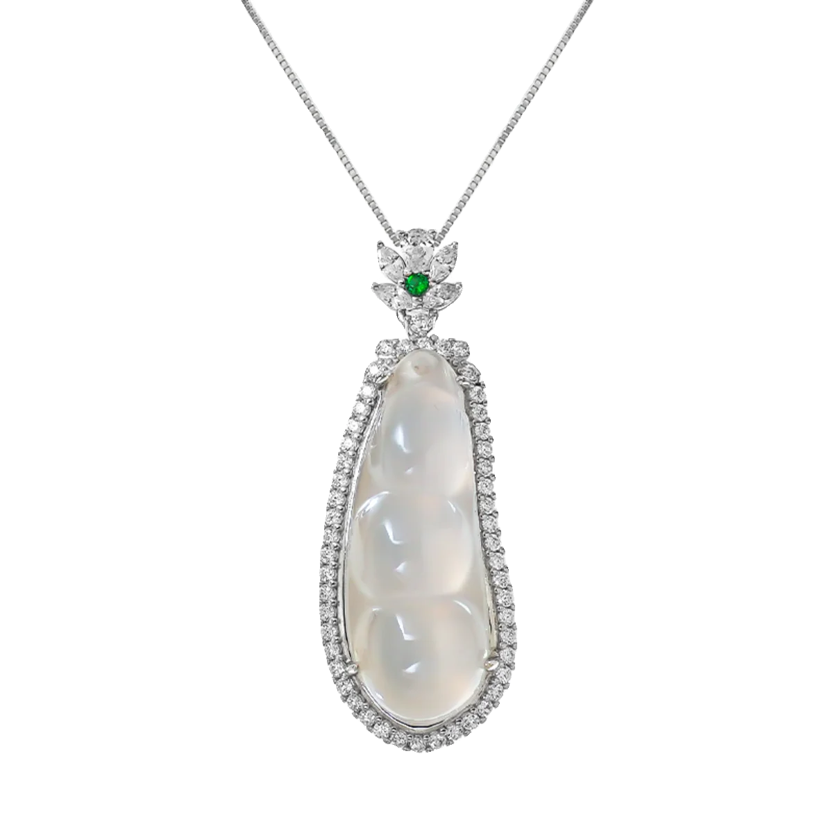 White Jade Marrow Fudou 925 Sterling Silver Pendant Inlaid with High Carbon Diamond Small Design Engagement Jewelry Wholesale