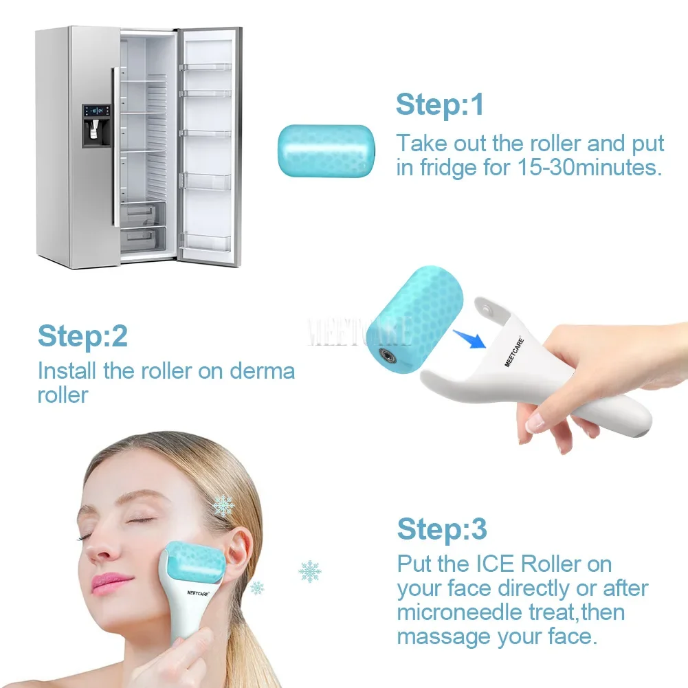 Reusable Face Ice Roller Cold Facial Massager for Anti Puffiness Dark Puffy Under Eye Shrink Pores Skin Tighten Massage Roller