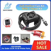 Full Upgrade HotEnd Kit Hot End Nozzle Kit Full HotEnd Fan Kit With J-Head Extruder Kit 12V/24V 40W For Ender-3/CR-10 3D Printer