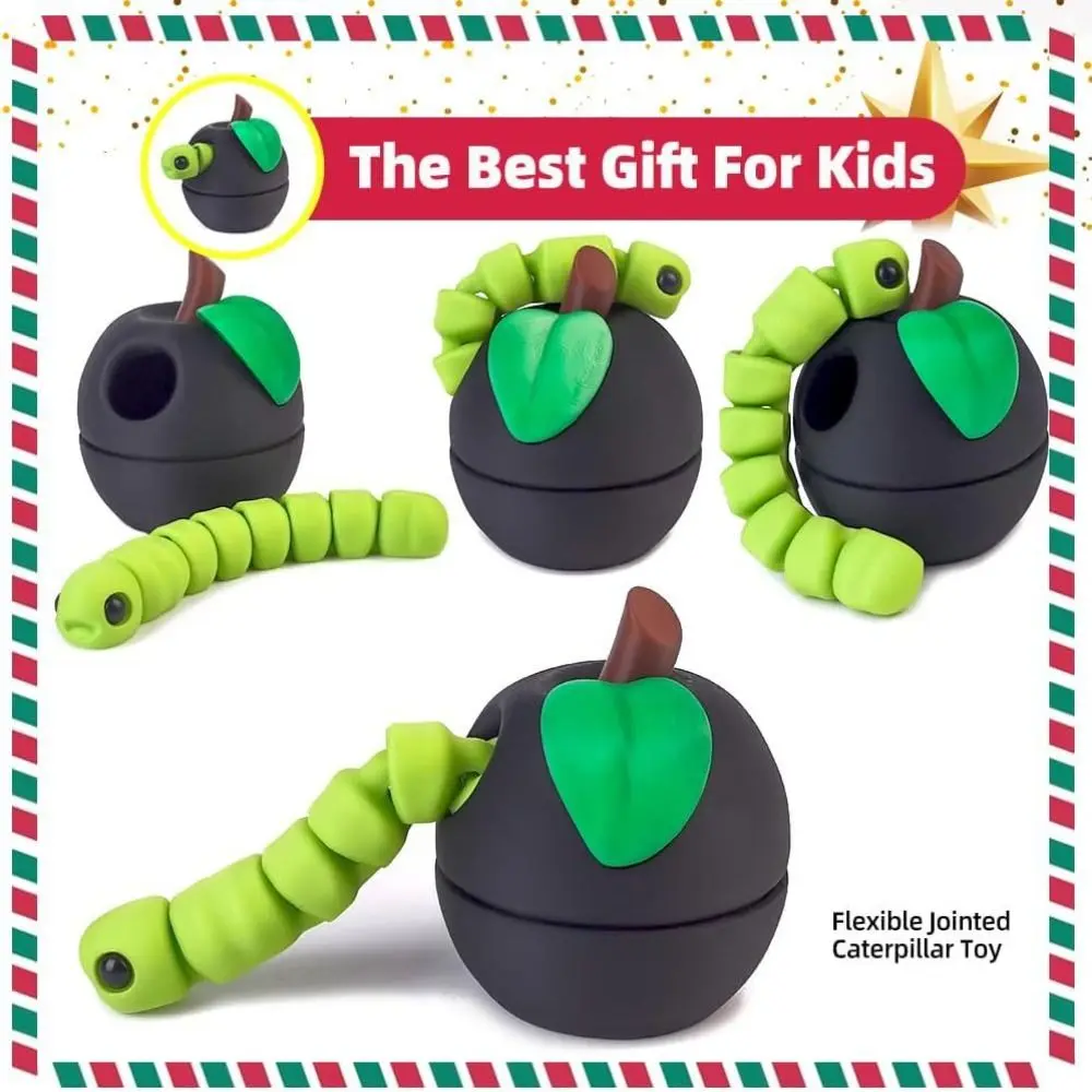 Zdrukowane w 3D przegubowe figurki owoców, urocze i śmieszne, ruchome modele do druku 3D, edukacyjne, wielokolorowe.