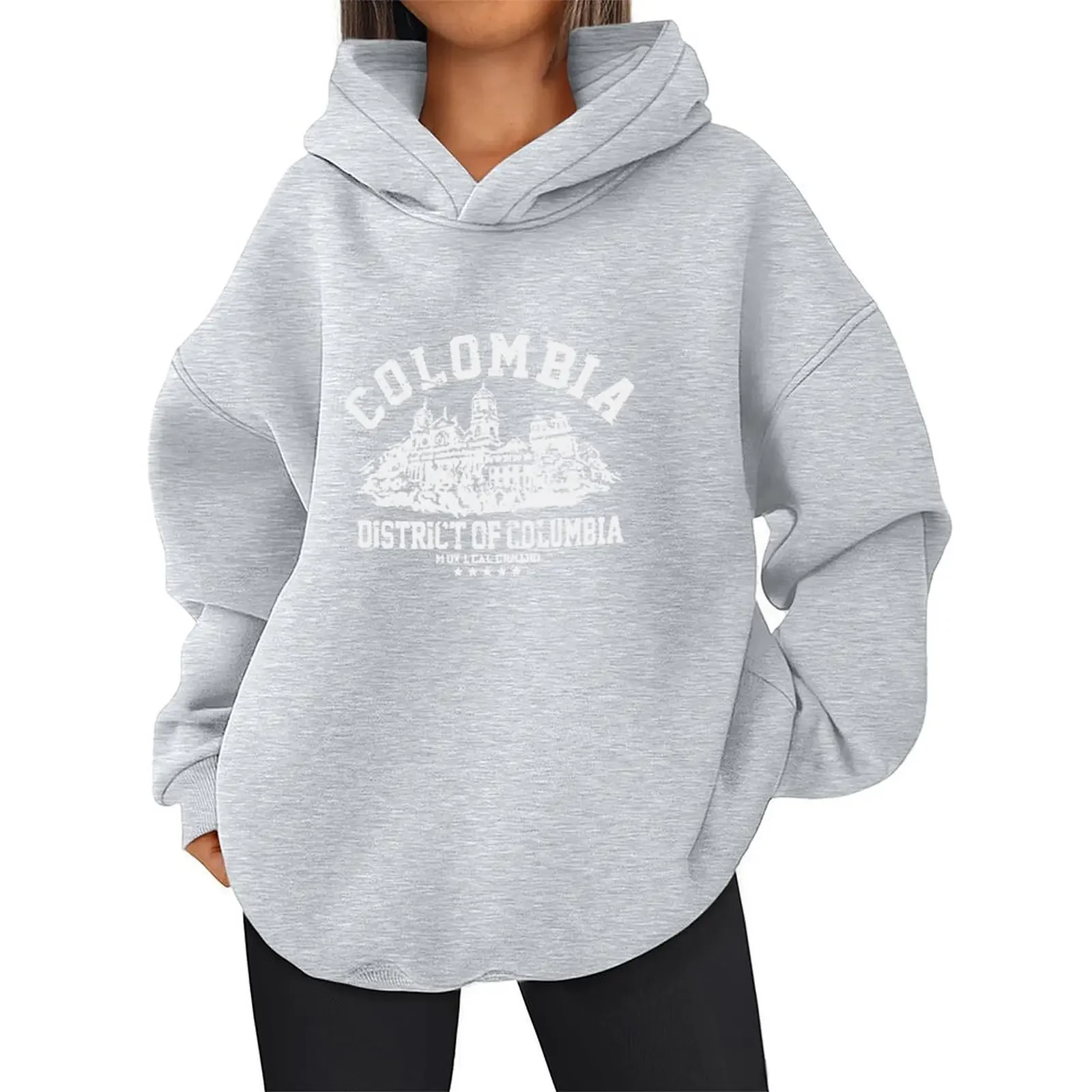 Women Fashion Plus Velvet Casual Loose Sweatshirt Loose Pullovers Winter Comfortable Berry Printed Hoodies Long Sleeve Tops