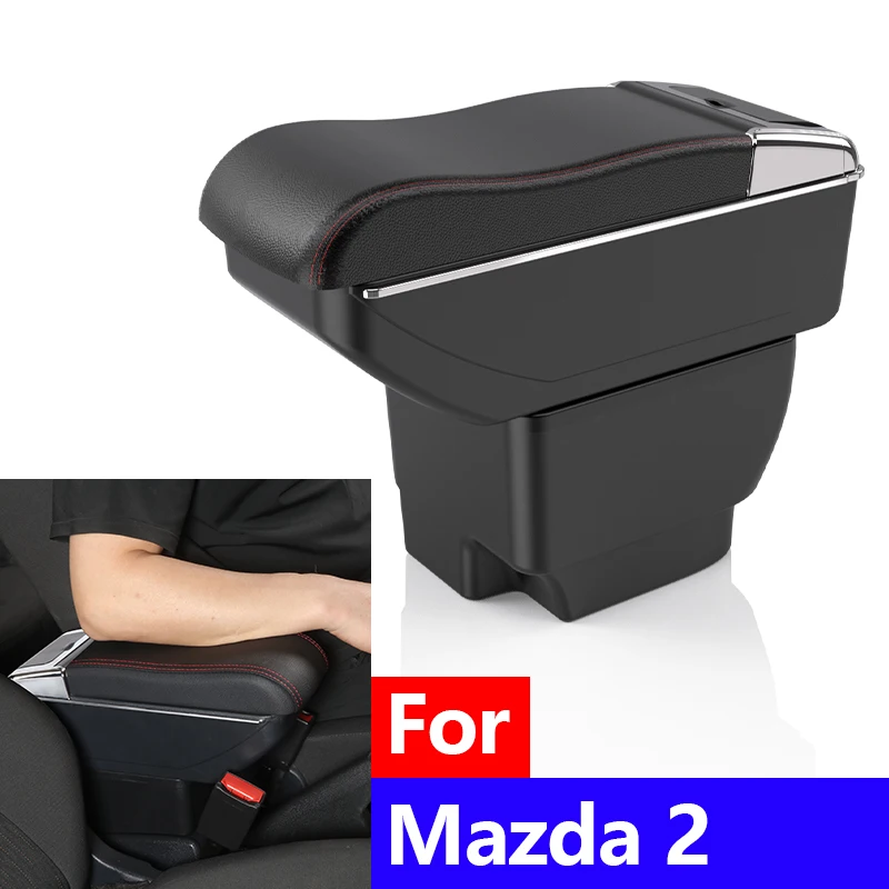 

Car accessories for Mazda 2 interior modification center console storage box black armrest organizer easy to install