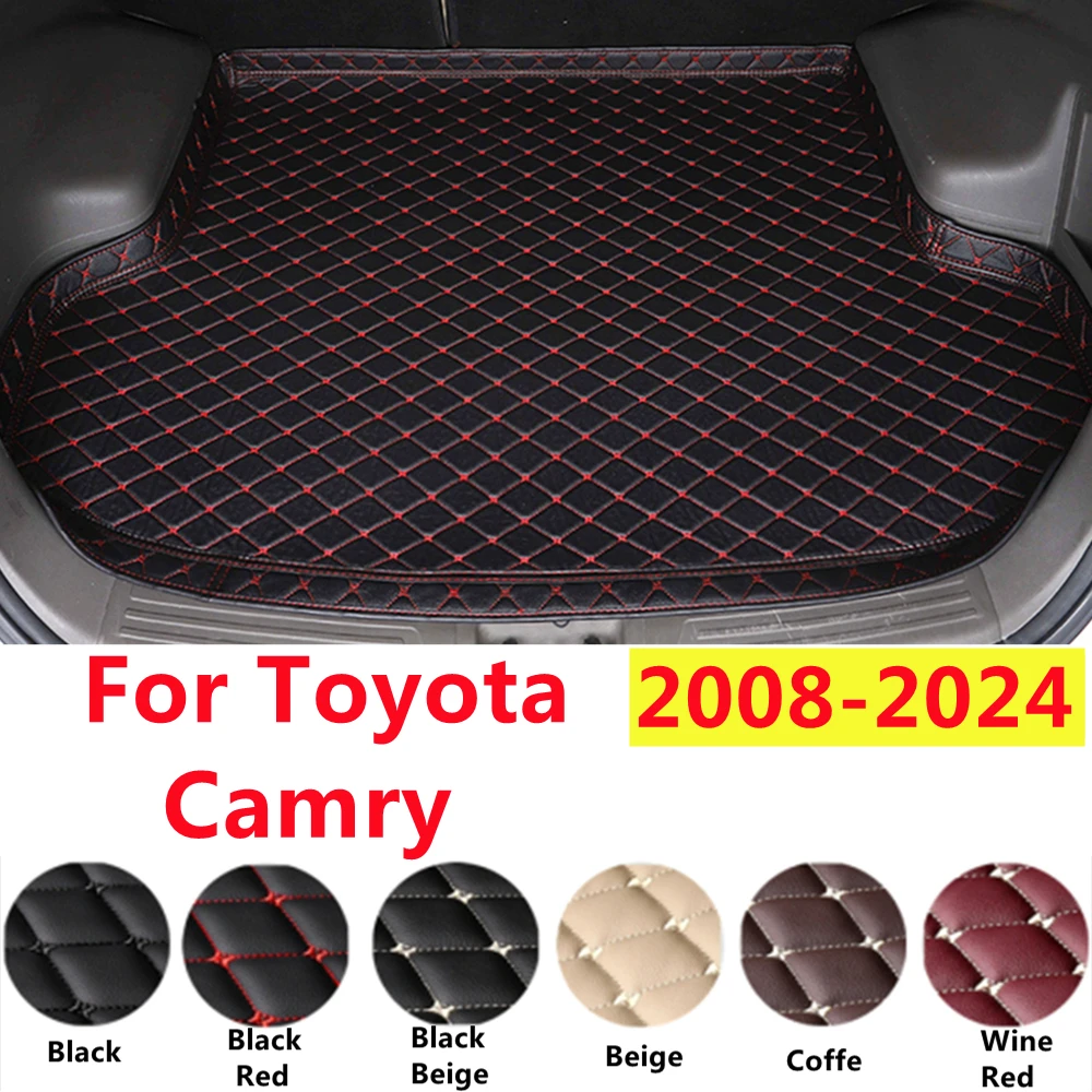 SJ XPE Leather High Side Car Trunk Mat For TOYOTA Camry 2024 2023 22-2008 Auto Fittings Cargo Liner Tail Boot Carpet Waterproof