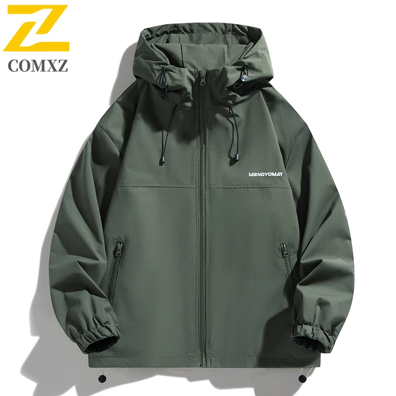 Spring Autumn Jacket Men's Outdoor Fishing Camping Thin Breathable Waterproof Windbreaker Women Casual Zipper Pocket Hooded Coat