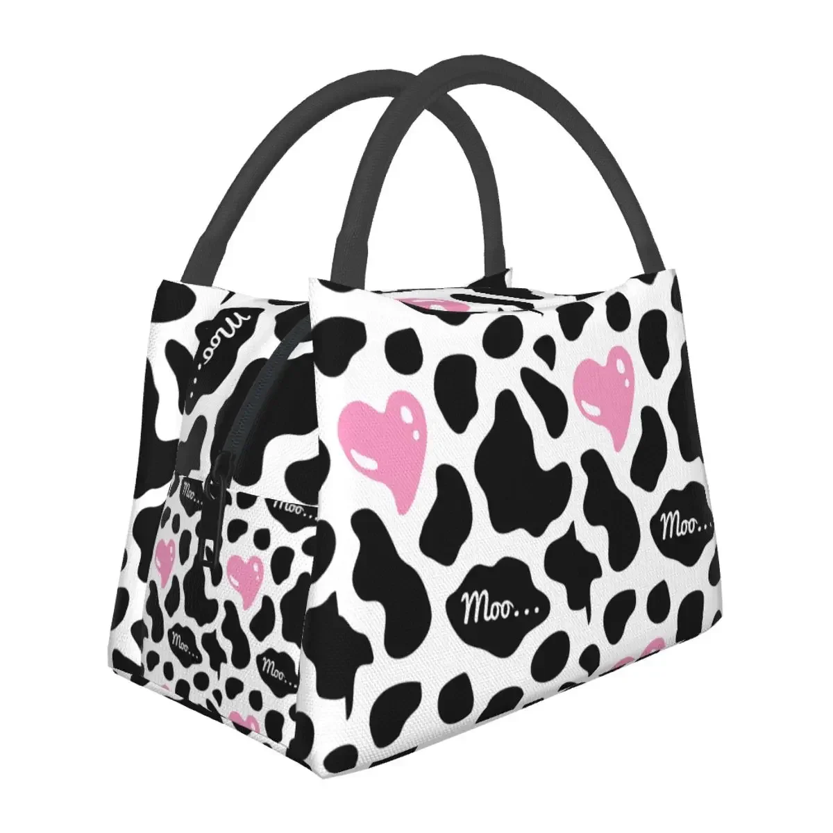 Lunch Bag for Men Women Cow Spot Thermal Cooler Portable Picnic Piebald Spots  Oxford Tote Food Bag