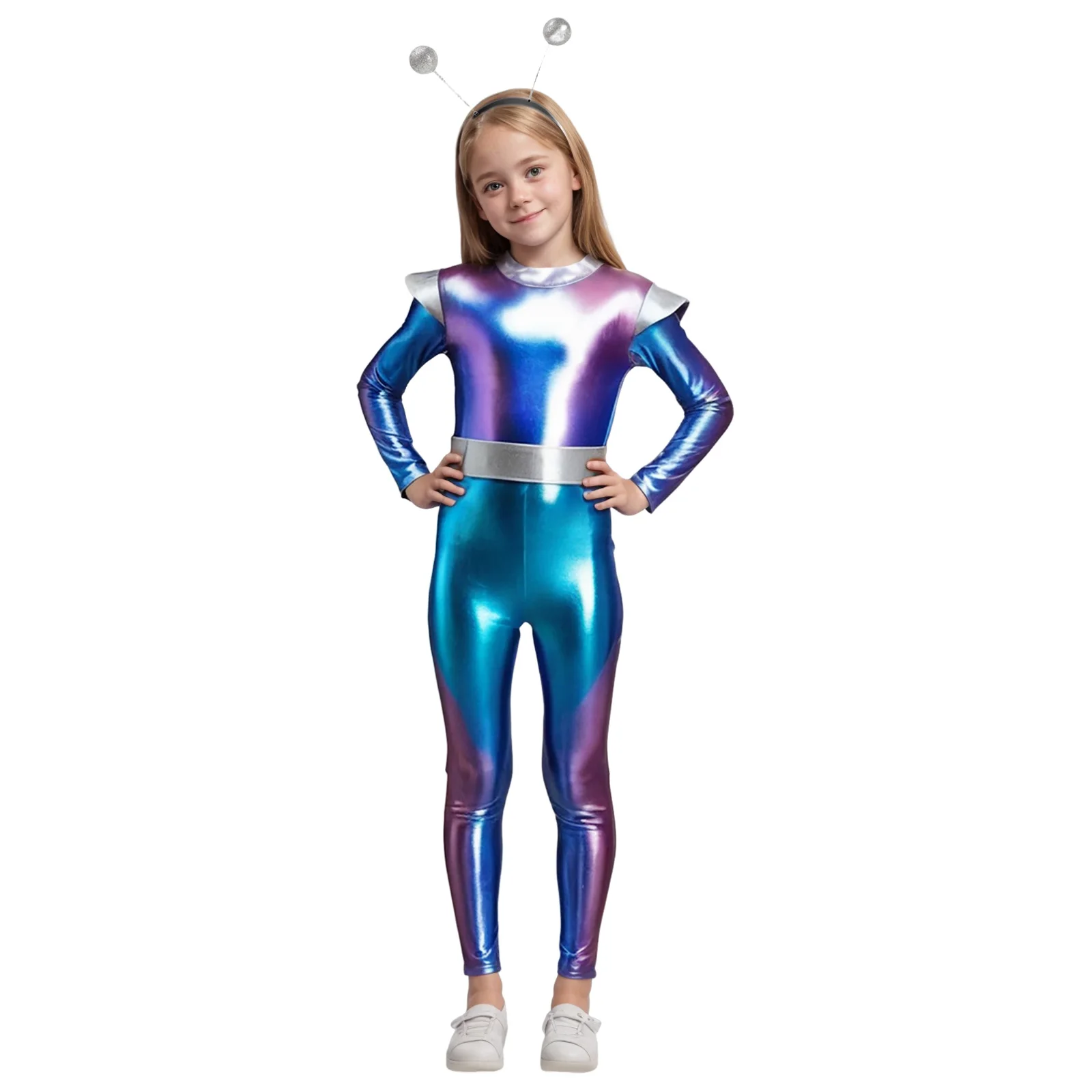 

Baby Girl Bubble Romper Kids Space Man Alien Costume Boys Girls Full Metallic Alien Jumpsuit Fancy Dress Up 18 Clothes Boy