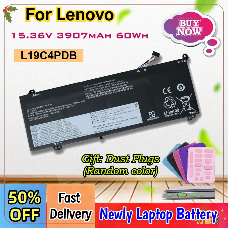 

Аккумулятор для ноутбука 15.36V 3907mAh 60Wh L19C4PDB L19M4PDB для Lenovo ThinkBook 14/15 G2 ITL 2021 14 G3 ACL, в комплекте с инструментами