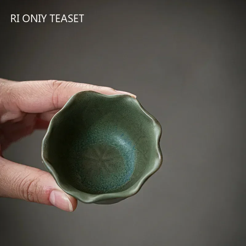 1 Pc Chinese Tradition Ceramic Teacup Tea Bowl Handmade Pottery Tea Cup Household Tea Set Accessories Meditation Cup Teaware