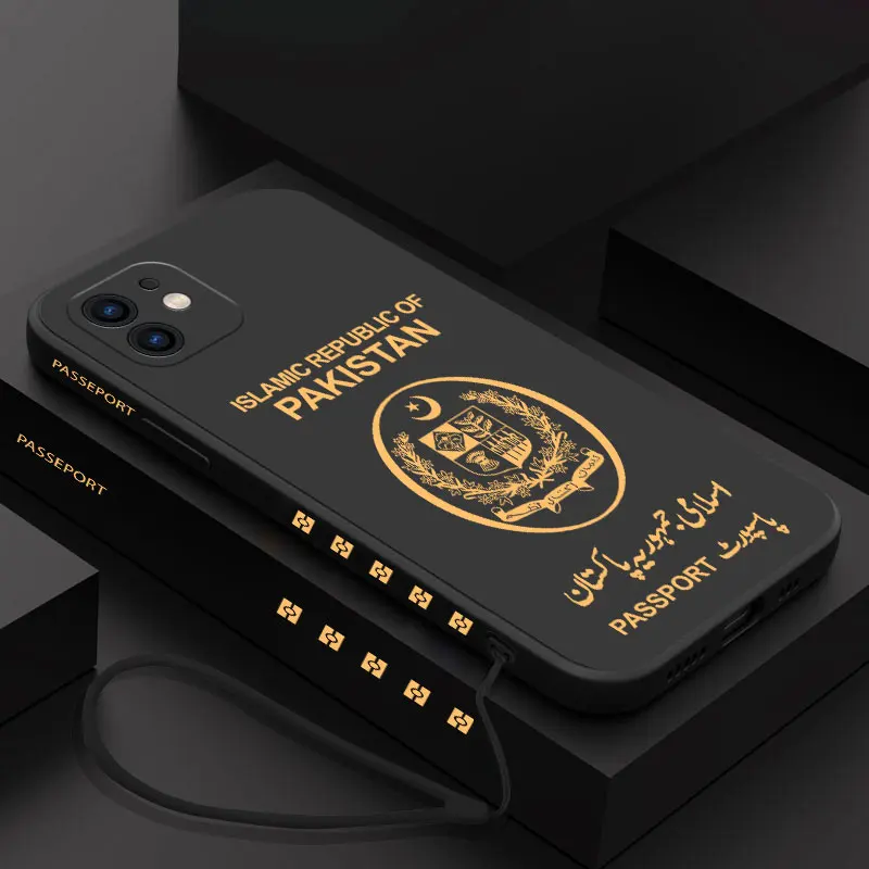 Pakistan Passport Phone Case For iPhone 15 14 13 12 11 Pro Max Mini X XR XSMAX SE 8 7 6S Plus Soft Liquid Silicone Cover