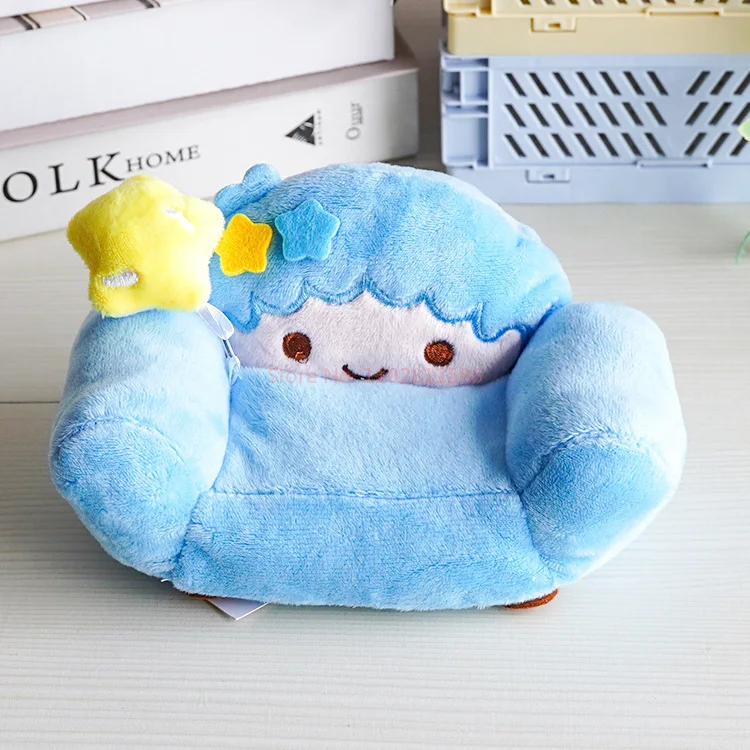 Sanrio Cinnamoroll Melody Kuromi Cute Mini Sofa per bambola di cotone piccolo divano Cartoon Doll decorazione divano giocattolo regalo di compleanno per bambini