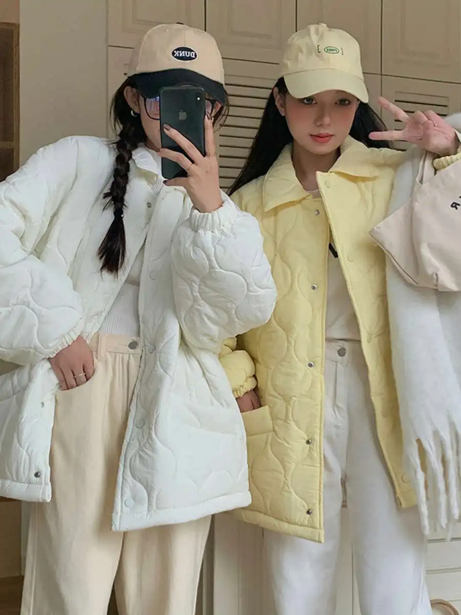 

Retro Plaid Cotton Women's Autumn Winter New Sle Loose Lamb Fur Coat Thiened Bread Sle Korean Version Cotton Clo