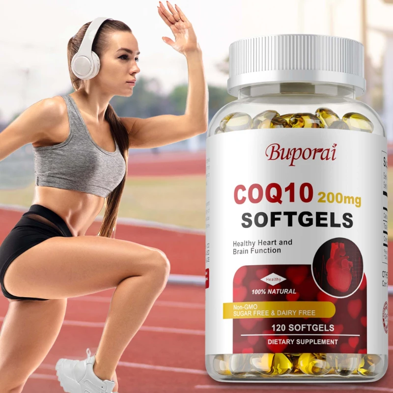 

COQ10 200mg Soft Capsules - Promotes Heart Health & Cellular Energy Production, Supports The Nervous System, and Relieves Stress