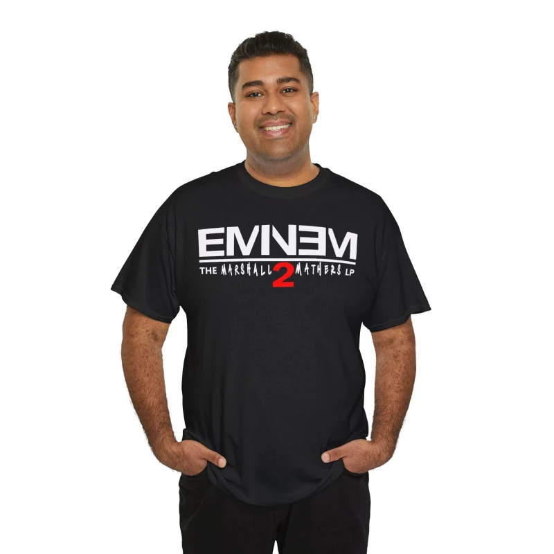 

Eminem The Marshall Mathers LP 2 Logo Men's T-Shirt American Fashion Street Hip-hop Rock Short-sleeved Women Cotton Round-neck