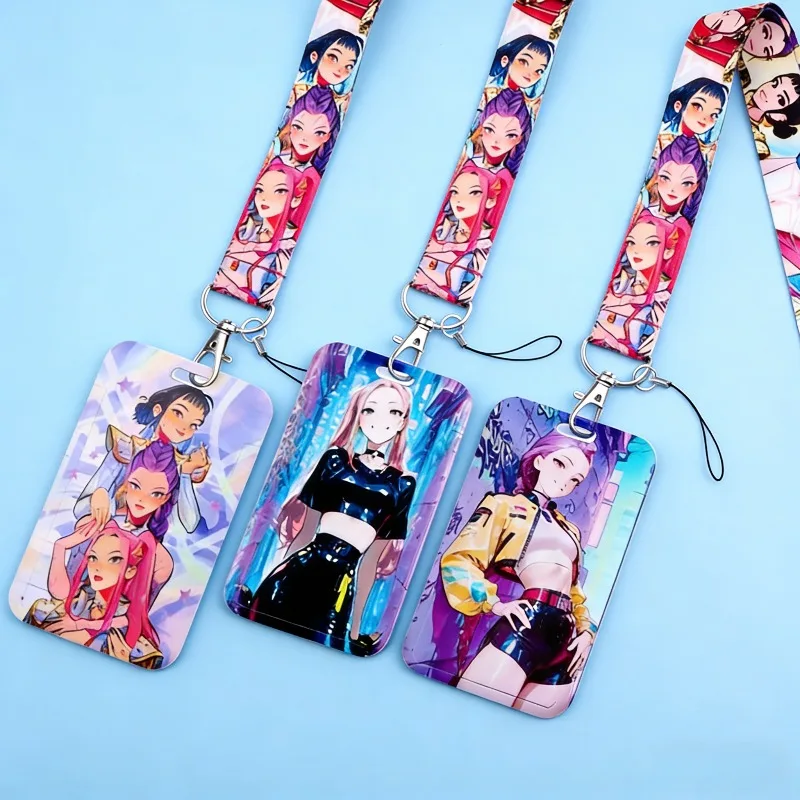 حافلة بطاقة الهوية غطاء وقائي مع الحبل Kpop شيطان هنتر Photocard حامل Kpop شيطان الصيادين هدايا حفلة عيد ميلاد