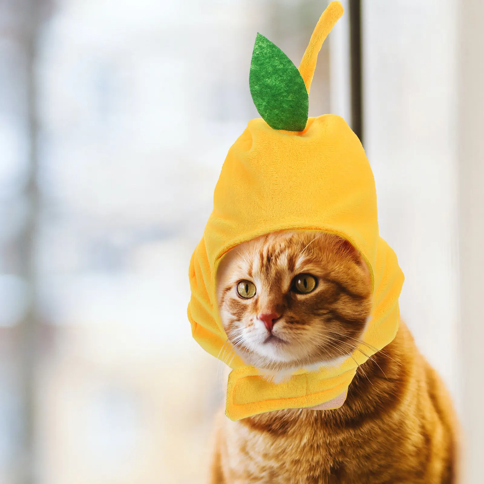 Pear Form Cat Headgear Soft Material Adjustable Small Size Kitten Hat for Dress Up Parties Holidays Pet Costume Cute Cat Head