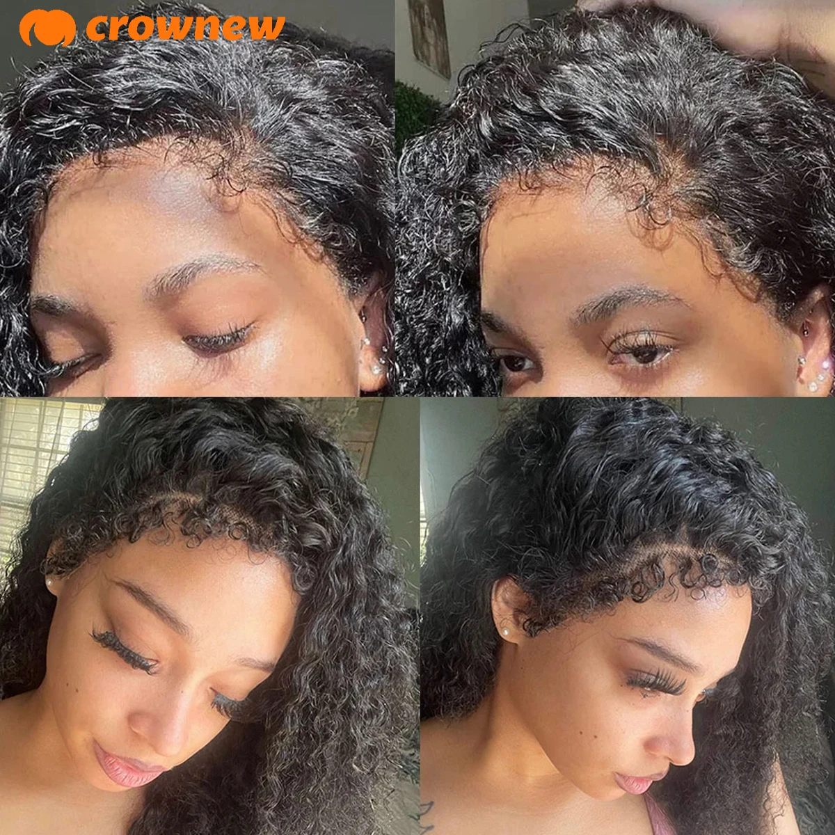 Lijmloze pruik Echt haar Krullend Pruik van echt haar 4C KinKy Randen Krullend babyhaar Kanten pruiken 13x4 HD Kanten pruik 13x6 Echt haar
