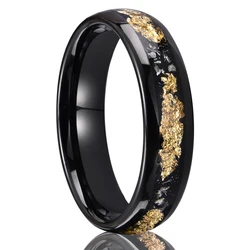 Black tungsten carbide ring 8mm and 6mm men's wedding bands, comfortable fit, suitable for couples daily wear