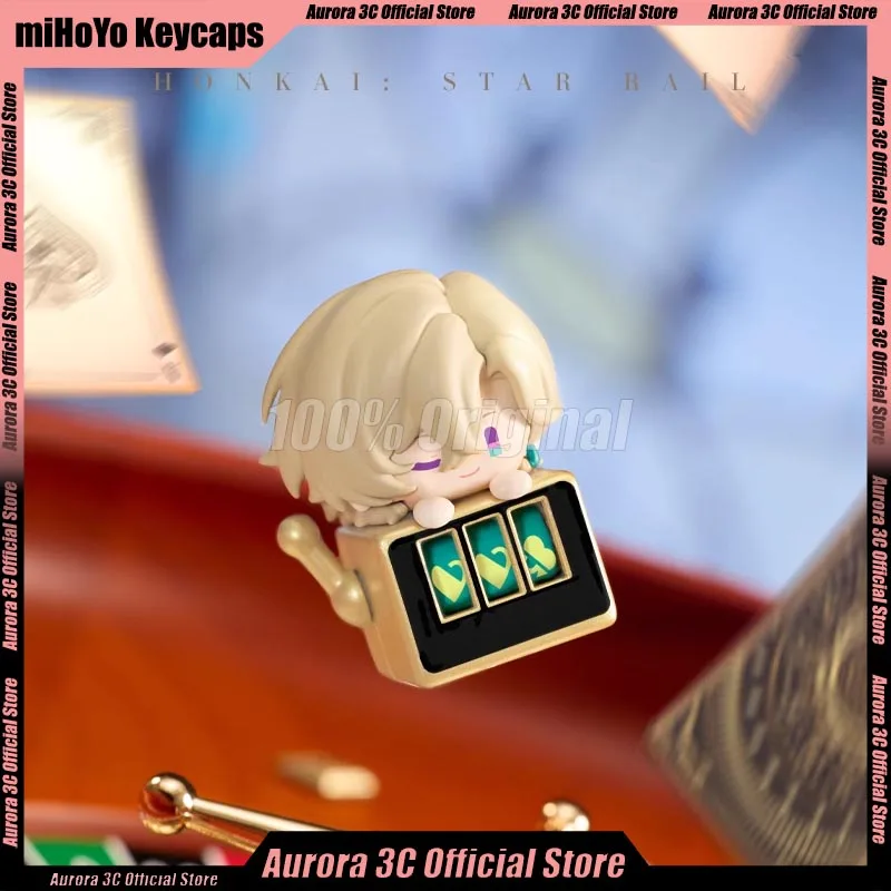 

miHoYo Honkai Star Trail Limited Edition Q Version V2 Колпачки для клавиш с авантюрином Cute Dr. Соотношение на заказ, маленькая фигура, 7 марта, колпачок для ключей