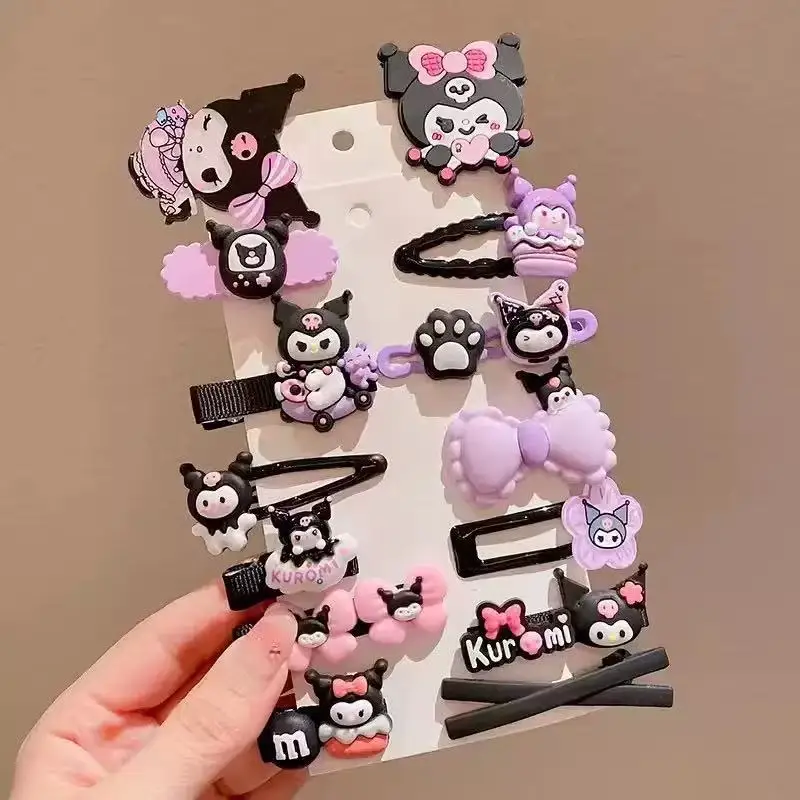 56PCS Kawaii Kuromi Hairpin Set Accesorios para el cabello Diadema de dibujos animados de anime para niñas Regalos para niños