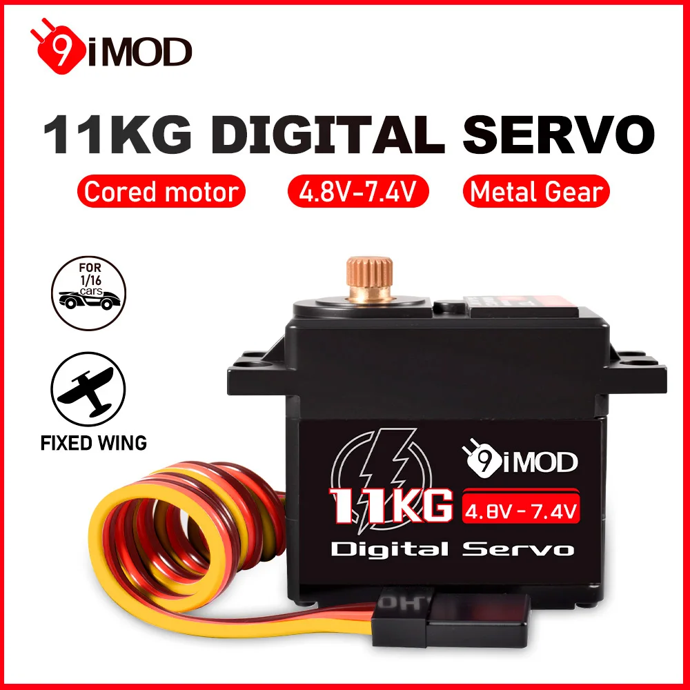 9IMOD 11KG Digital Servo Metal Gear RC Servo 4,8V-7,4V Digital Micro Cored Motor für Fernbedienung 1/16 Auto Flugzeug Starrflügel