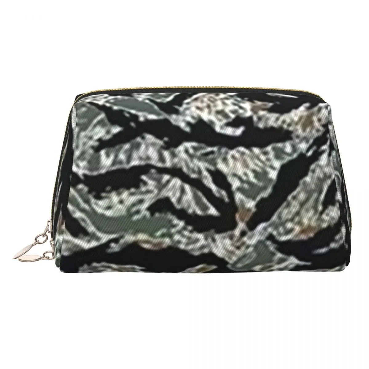 Tiger Stripe Camouflage Military Camo Women Cosmetic Bags Travel Makeup Organizer Pouch Toiletry Storage Dopp Kit Case