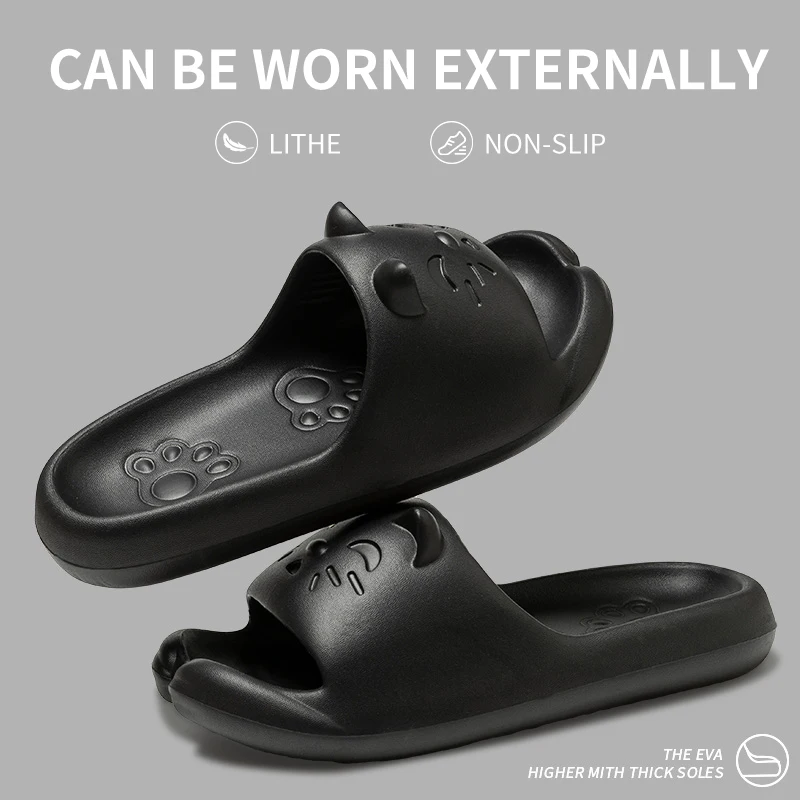 إيفا القط فورتشن شبشب صيفي للنساء المنزل لينة سوليد الانزلاق على الأحذية تصميم جديد القط عزر ملابس داخلية مريحة