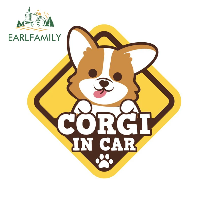 

Автомобильная наклейка EARLFAMILY, 13 см, для Corgi Pembroke, наклейка для автомобиля, мотоцикла, окклюзия, царапины, автостайлинг RV JDM