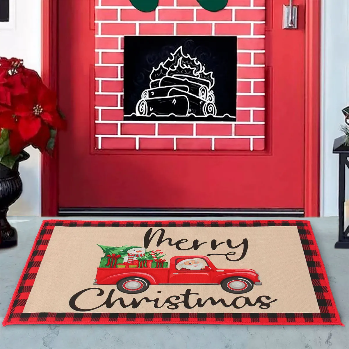 Christmas Door Mat Santa Claus Outdoor Carpet Merry Christmas Decorations For Home 2024 Navidad Xmas Ornament Gifts NewYear 2025