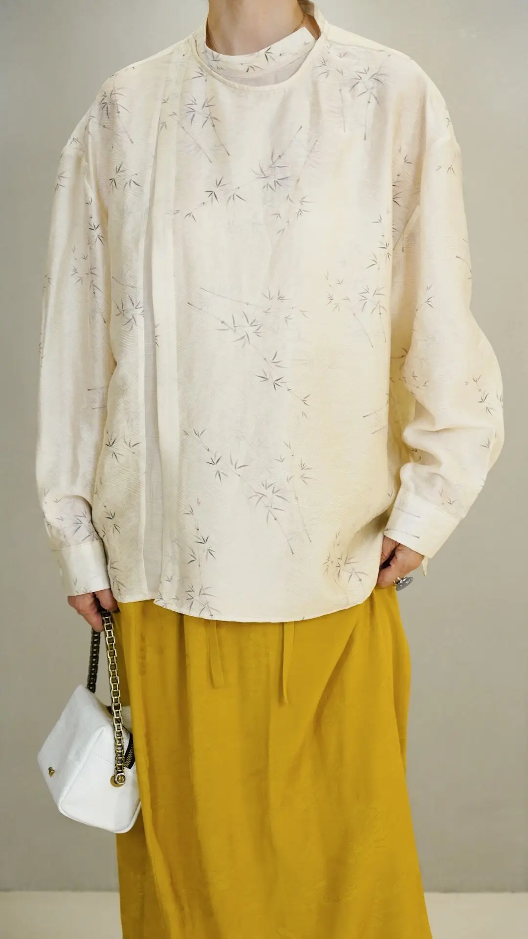 

Новая женская блузка свободного кроя с круглым вырезом, с эффектом перекрестного запаха спереди, с нежным цветочным узором, в художественном китайском стиле, весна-лето