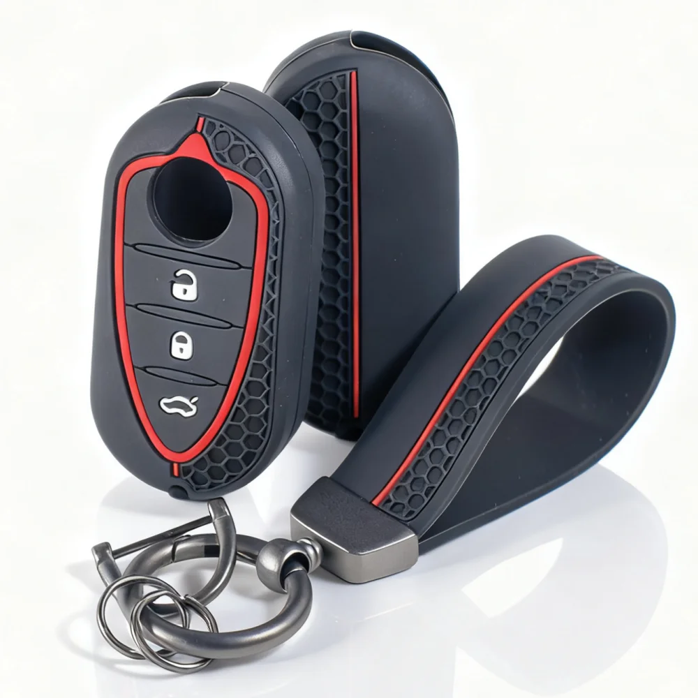 Silica Gel Car Key Cover Case For Alfa Romeo Mito Giulietta 159 4C GTA Ect. 3 Buttons Key Auto Key Shell Protection Cover