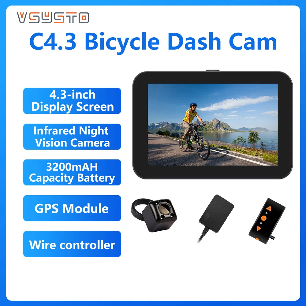 vsysto-camera-de-tableau-de-bord-de-velo-etanche-43-pouces-c43k-avec-camera-de-vision-nocturne-infrarouge-enregistrement-sans-couture-270-minutes-pour-velo-velo