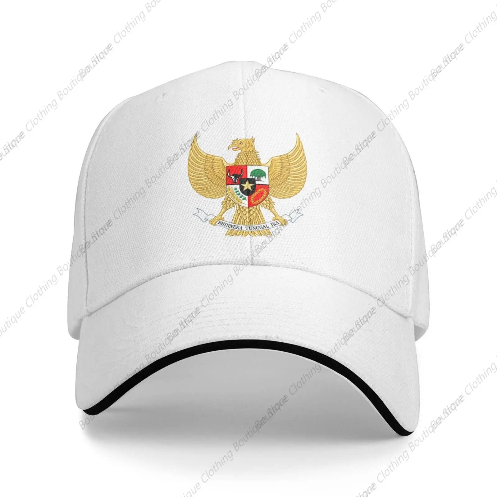 National emblem of Indonesia Baseball Cap Women Men Hat Adjustable Golf Caps Dad Sun Hat White