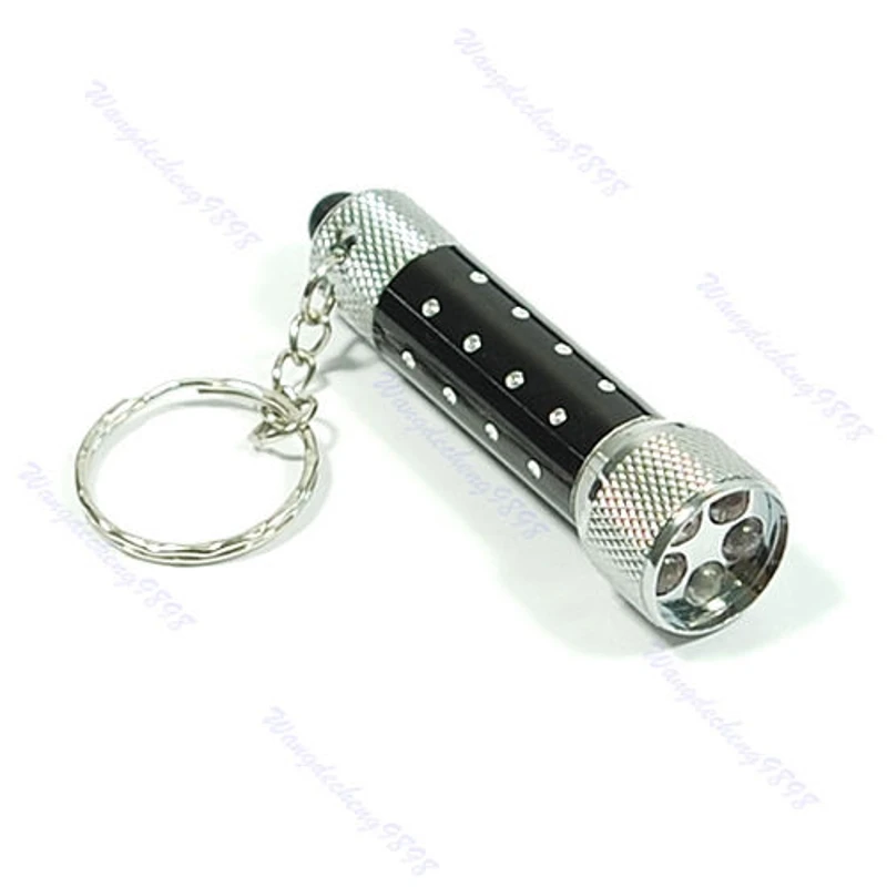 الترا برايت ميني 5 LED شعلة مصباح يدوي لسلسلة مفاتيح من أجل Key Ring Keychain Bla