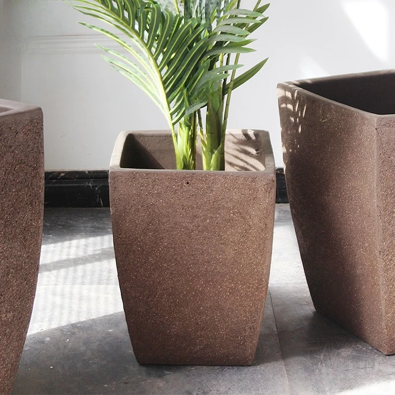 Square bottom flower pot Coarse large landscape flower  Large size flower pot Planting tree pot Thickened breathable