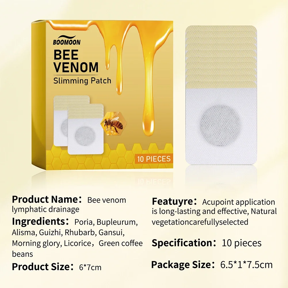 30/60pcs Bee Venom Patches Fast Burning Fat Bee Venom Lymphatic Patches Improve Stomach Belly Slimming Patch for Female Male