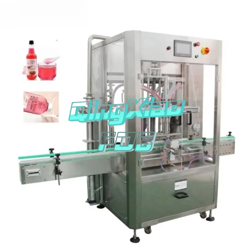 All Plastic Anti Corrosion 4 Tube Filling Line Disinfectant Cleaning Agent Filling Machine Liquid High Precision Stable Easy FOB