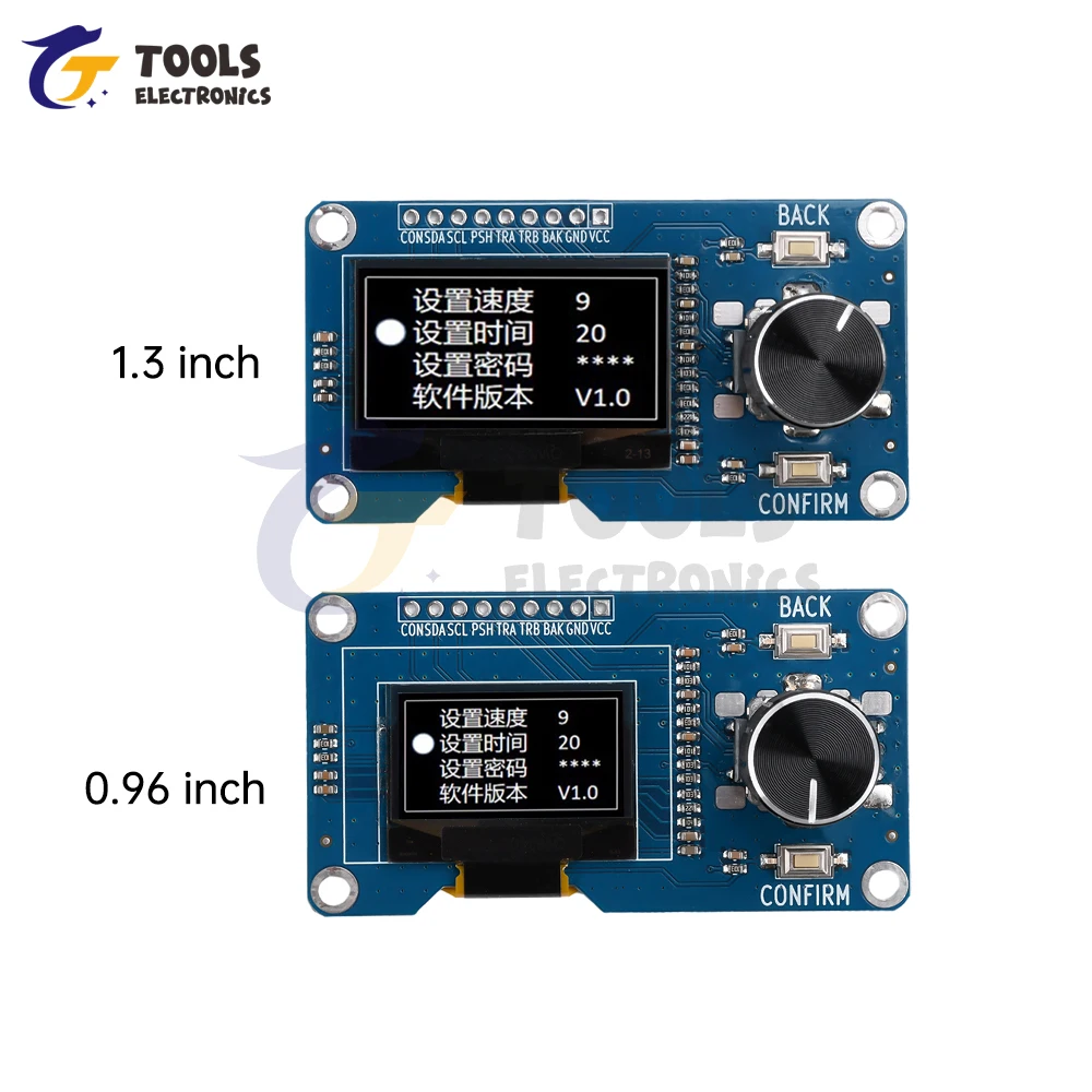 شاشة OLED مقاس 0.96/1.3 بوصة مع وحدة التشفير الدوارة EC11 واجهة واجهة IIC لاردوينو