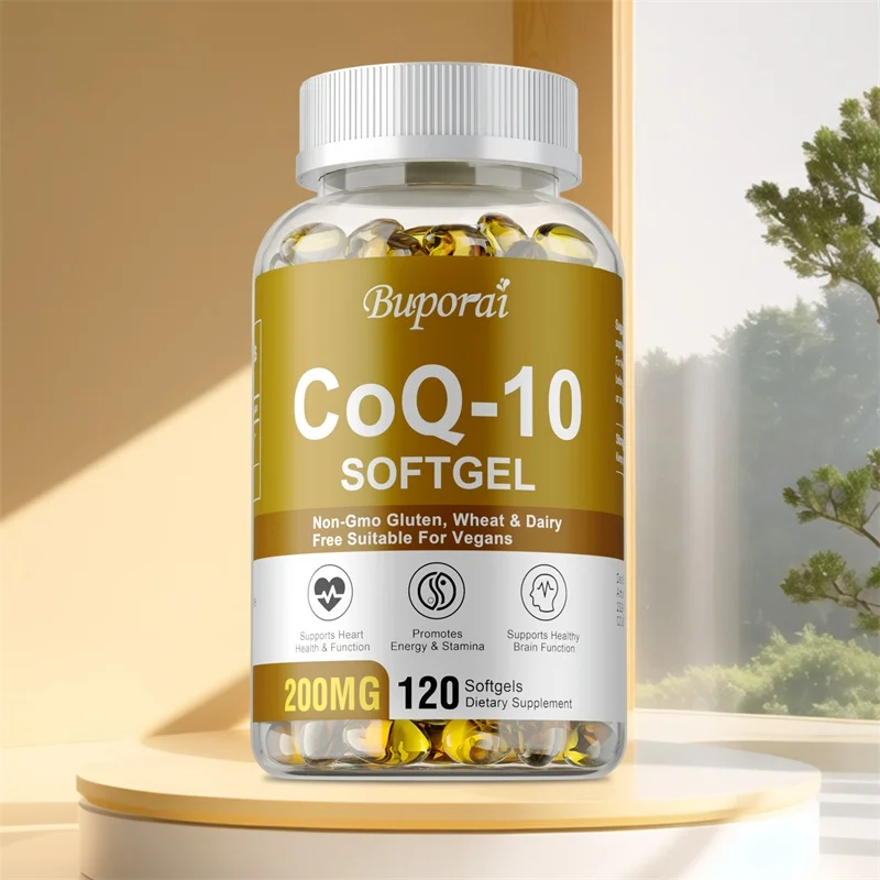 

Капсулы CoQ10 - для поддержания здоровья сердца и сердечно-сосудистой системы, против старения, энергетическая добавка, без глютена, без ГМО.